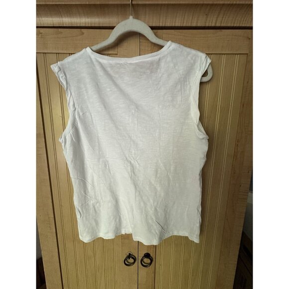 Pact Women's Cotton Featherweight Slub Muscle Tee In White Size Large - Picture 9 of 10